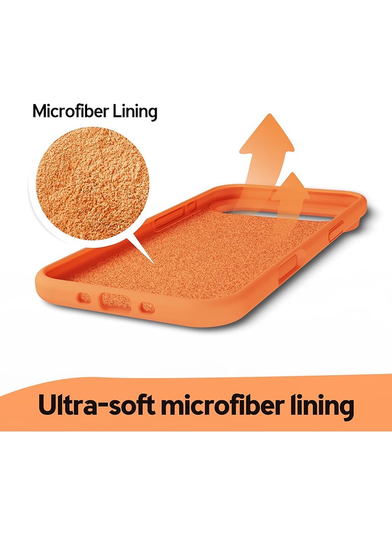 رفع القضية متوافق مع غطاء Apple iPhone 17 Air، مصنوع من السيليكون السائل الناعم عالي الجودة [بطانة من الألياف الدقيقة المقاومة للخدش] غطاء هاتف رفيع مقاوم للصدمات، لون برتقالي - Image 5